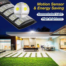 Vipzon lights feature motion sensor and remote for flexible outdoor security.