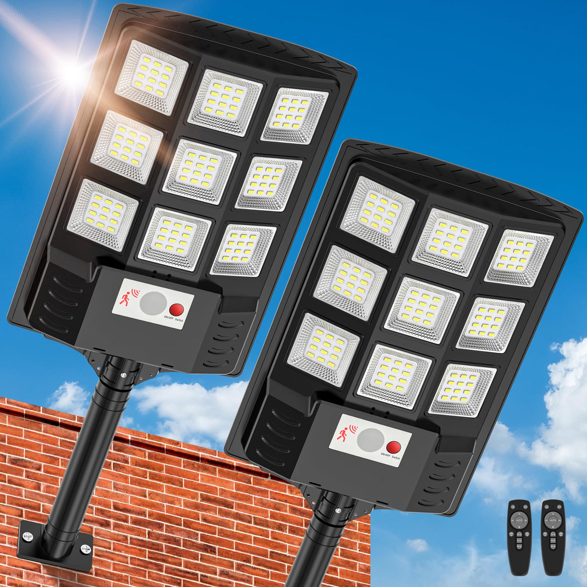 Vipzon solar lights outdoor installation showing even coverage for yards and driveways.