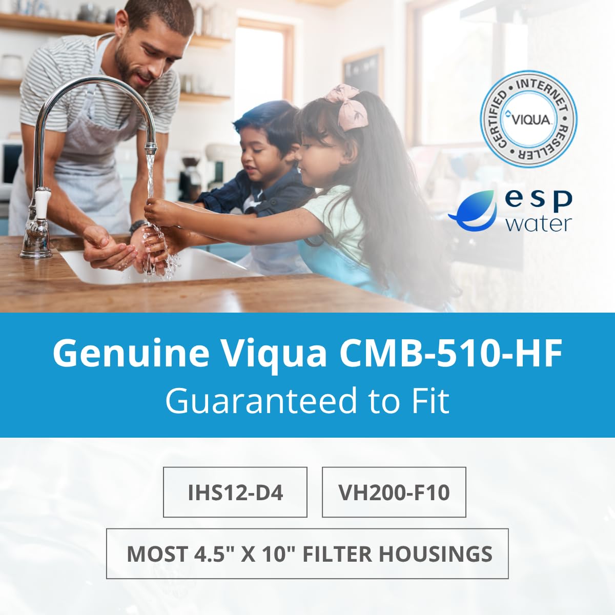 VIQUA CMB-510-HF chlorine taste reduction feature supports fresher tasting water.