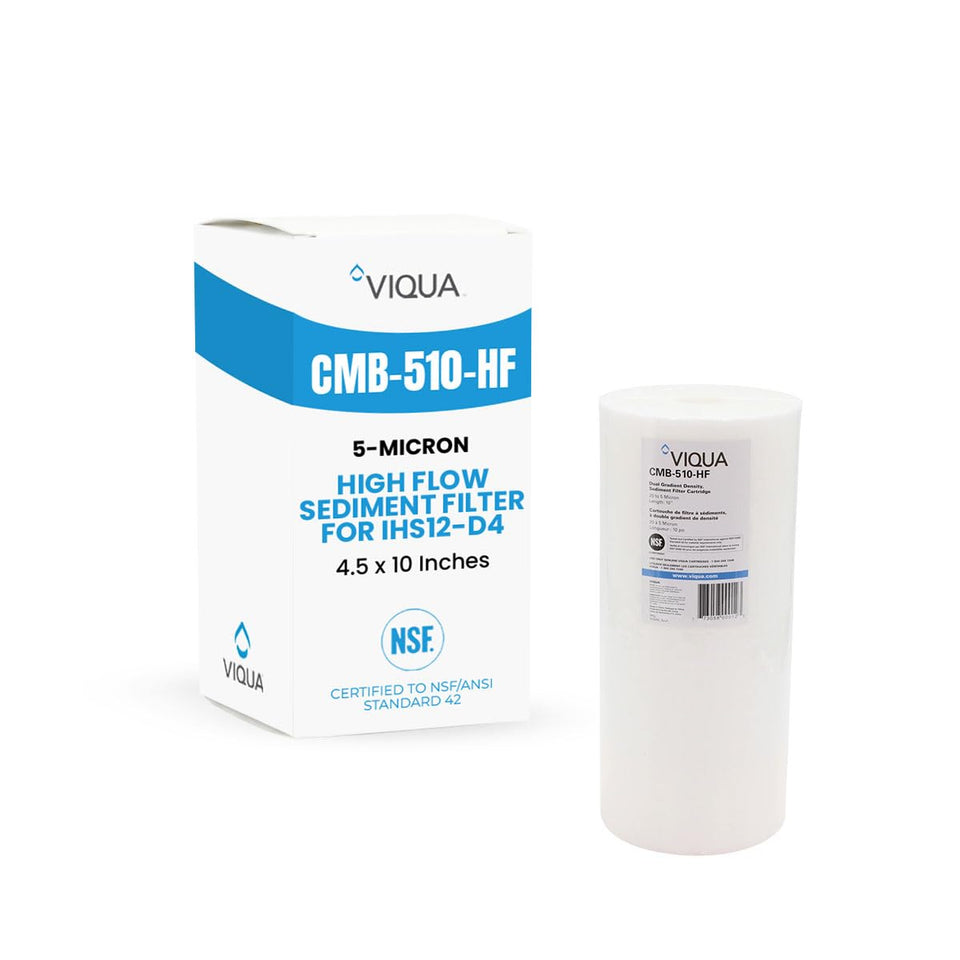 VIQUA CMB-510-HF sediment filter closeup shows fine 5 micron filtration for clearer water.