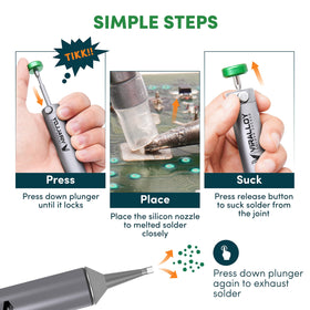 VIRALLOY pinecil-v2-compatible desoldering tool fits portable irons for fast work.
