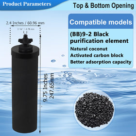Coconut shell carbon core visible for efficient filtration
