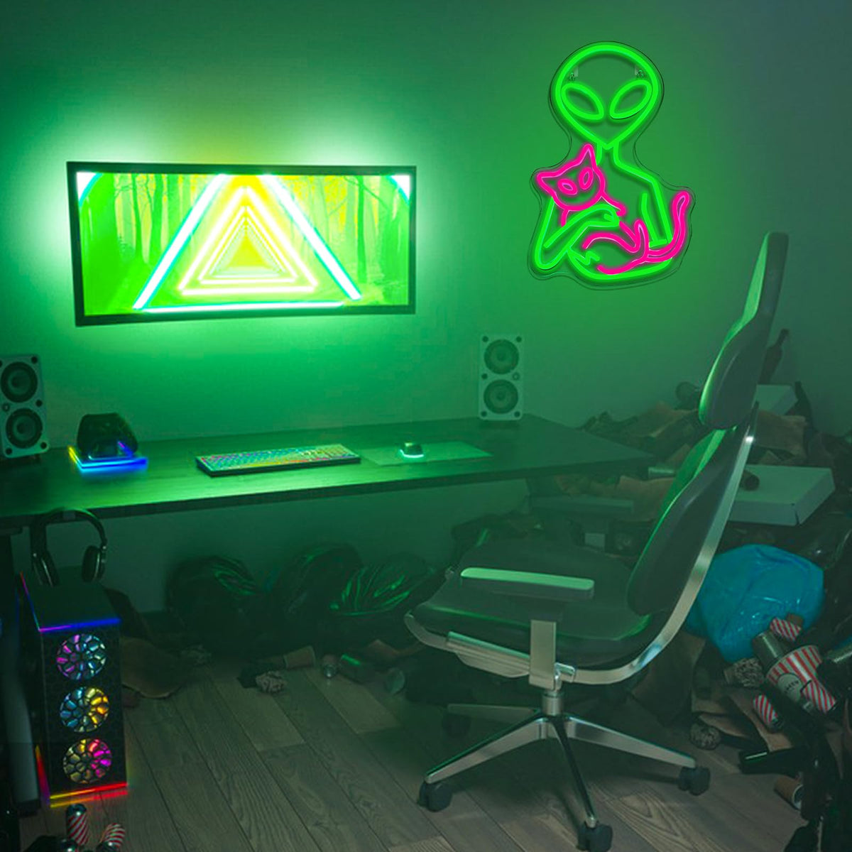 Virlusy LED neon sign offers ambient green glow