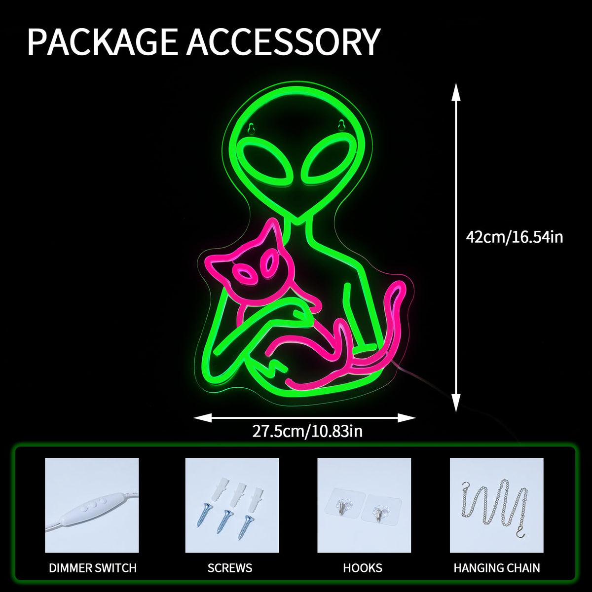Virlusy LED neon sign with USB power and dimmer