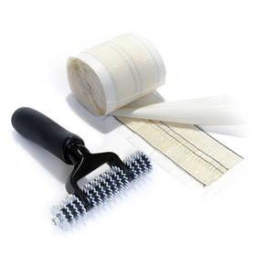 Vironix carpet patch roller in action smoothing fibers for a seamless repair.