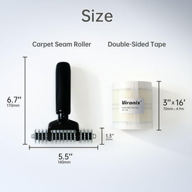 Vironix 16ft double-sided carpet tape ready for quick repairs.