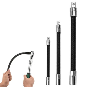 Virsomier 3-piece flexible socket extension in 6-inch reach for hard-to-access fasteners.