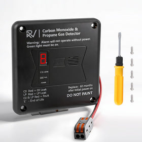 Virtue Sensor RV dual CO and propane detector with digital display for real-time monitoring.