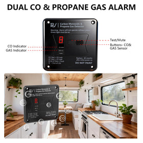 Virtue Sensor RV easy-installation kit with hardware and wiring for quick setup.