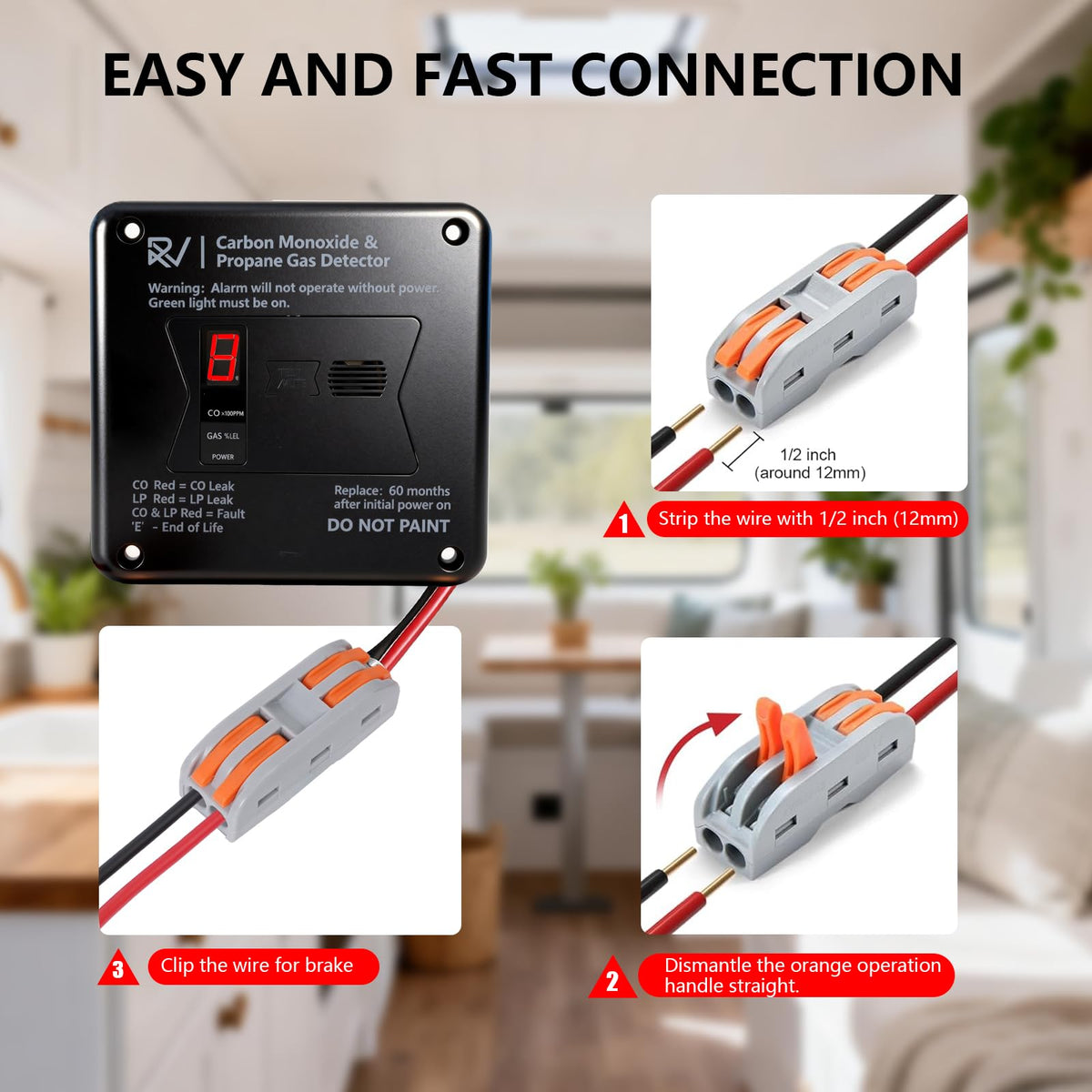 Virtue Sensor RV flush-mount detector for seamless interior installation.