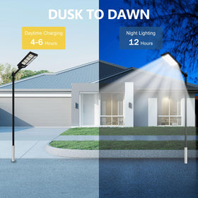 Viruhaka dusk-to-dawn sensor light automatically lights paths.