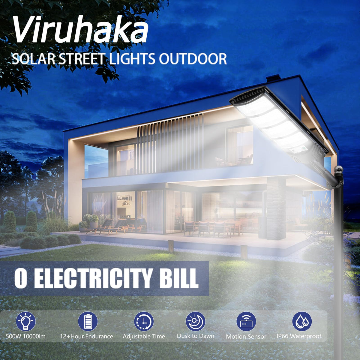 Viruhaka 2-pack packaging ready for outdoor lighting upgrade