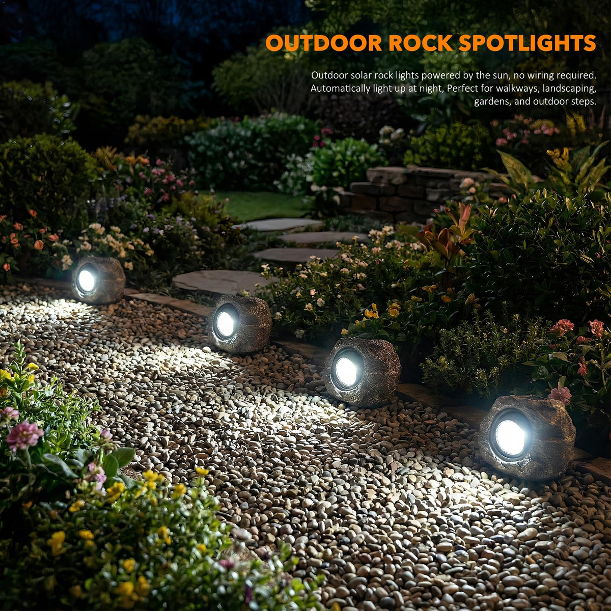 VISFLAIR Adjustable-angle rock light lets you aim illumination precisely.
