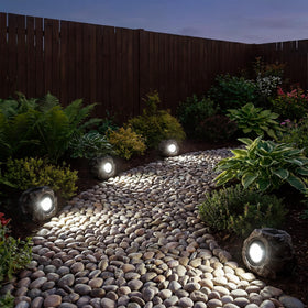 VISFLAIR LED landscape spotlight delivers a bright, focused beam for garden features.