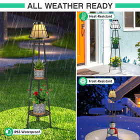 VISFLAIR rustproof metal stand remains sturdy through rain and sun.