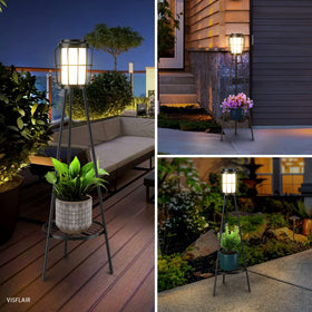 VISFLAIR solar floor lamp guides walkways with a soft inviting glow