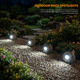 VISFLAIR Solar Rock Light walkway illumination along garden borders