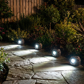 VISFLAIR Weatherproof yard lighting enhances curb appeal throughout the year.