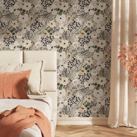 VistaPalette boho-daisy-wallpaper-cream-brown quick kitchen or bedroom refresh