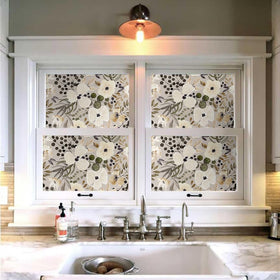 VistaPalette boho-daisy-wallpaper-cream-brown hides wall imperfections effectively