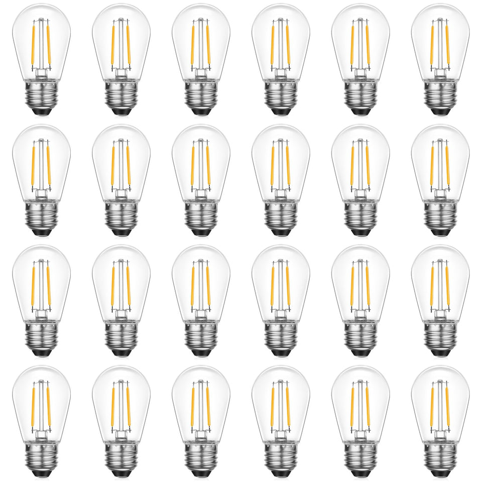 VISTERLITE 24-pack dimmable S14 LED bulbs for outdoor lights