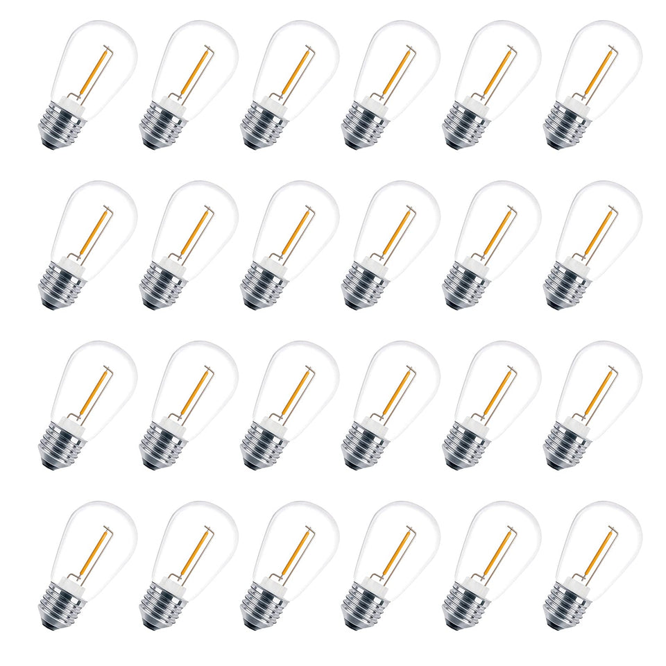 VISTERLITE outdoor S14 bulbs 24-pack for patio lighting.