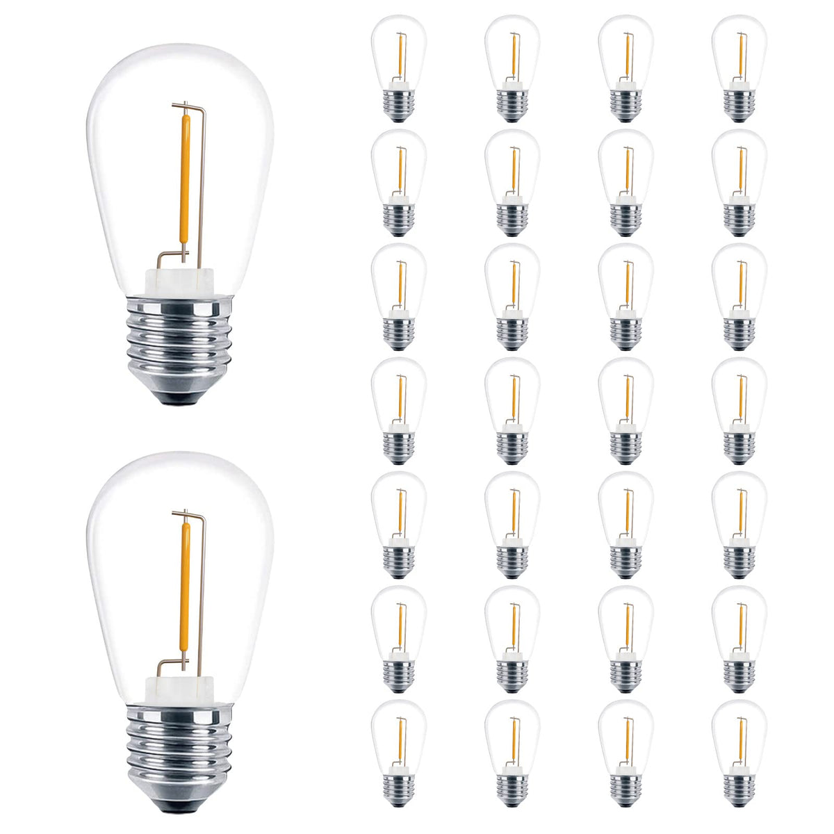 VISTERLITE S14 Edison bulbs clear pack for bright outdoor mood lighting.