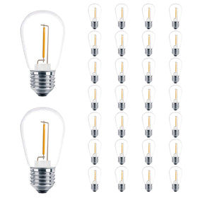 VISTERLITE S14 Edison bulbs clear pack for bright outdoor mood lighting.