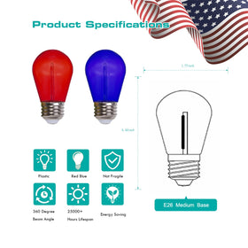 Visther S14 blue LED bulb creates cozy patio ambiance