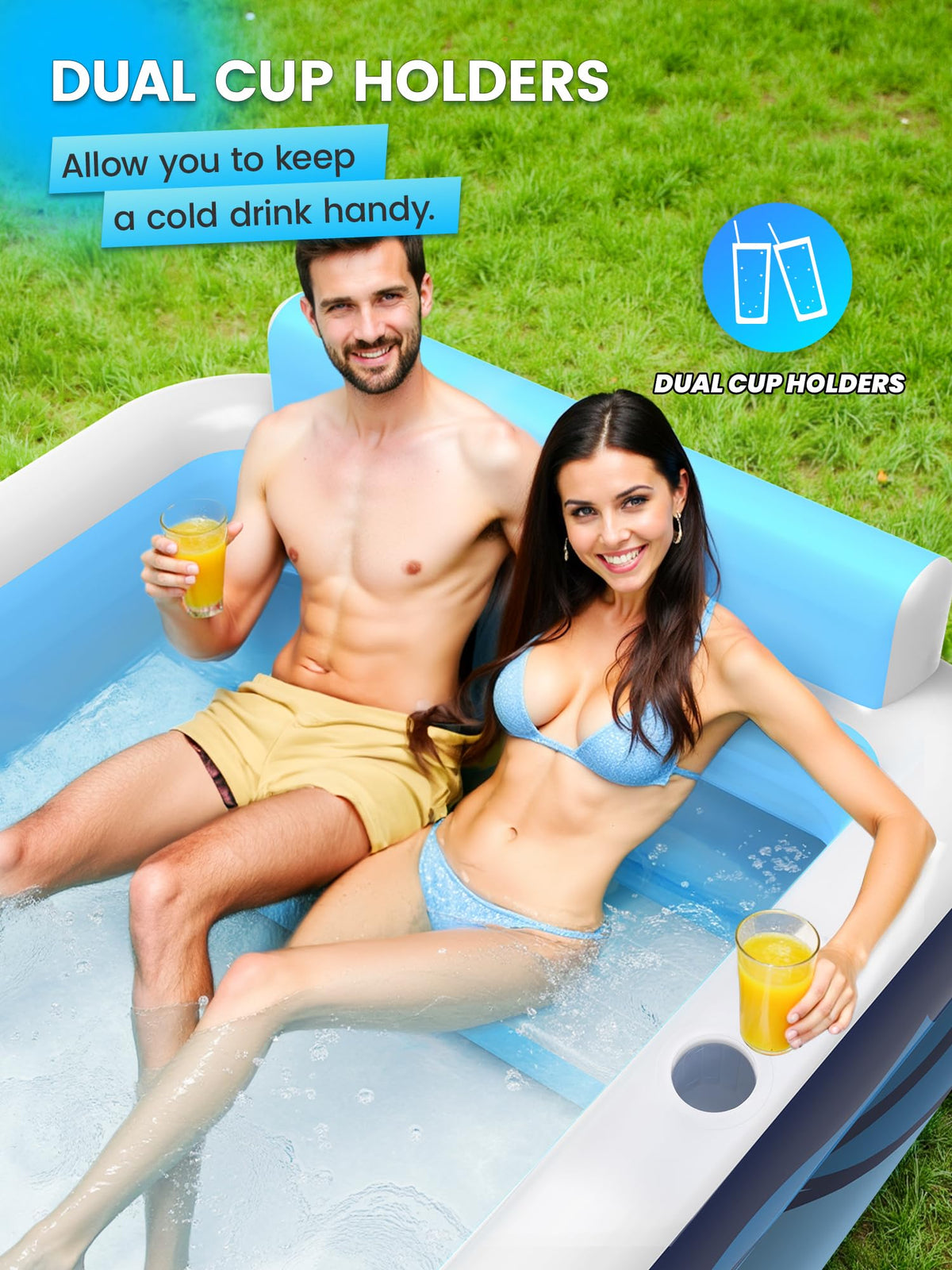 VISTOP pool with universal drain port for quick drainage.