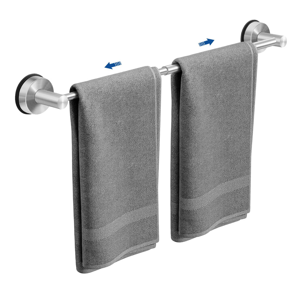 Vitaloom adjustable towel bar extends from 14.6 to 24 inches for versatile wall placement.