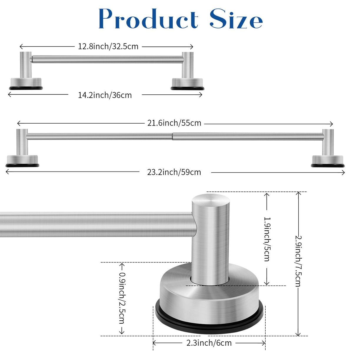 Vitaloom brushed nickel stainless steel finish resists rust and fingerprints.