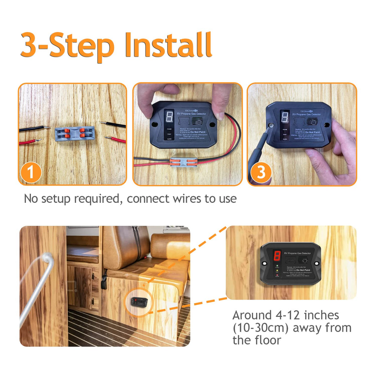 85dB alarm on the VITITE RV propane detector for audible alerts