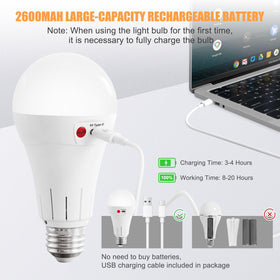 Indicator shows charging status on Vitnucrol bulb