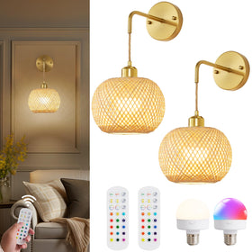 Vitnucrol battery wall sconce set 2 with remote for flexible lighting.