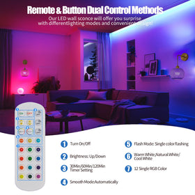 Vitnucrol remote and timer enable hands-free control and timed lighting.