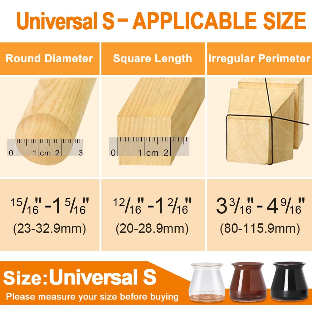 VIUME adapts to square, round, and irregular chair legs for a snug fit