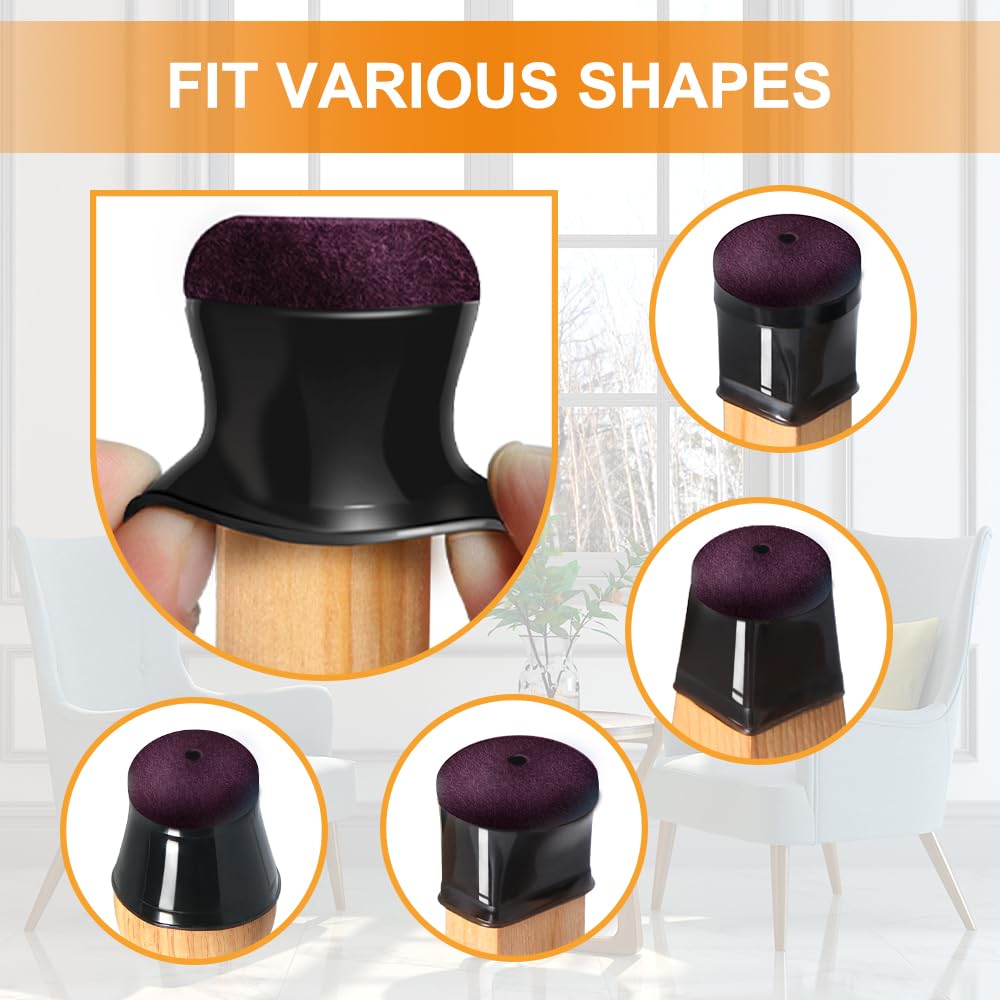 VIUME easy-slip-on protectors install without tools for quick furniture protection.