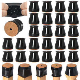 VIUME chair leg protectors fitted on round legs prevent scratches on hardwood floors