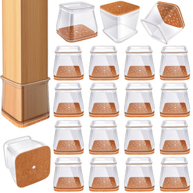 VIUME chair leg protectors with silicone cups protect hardwood floors from scratches.