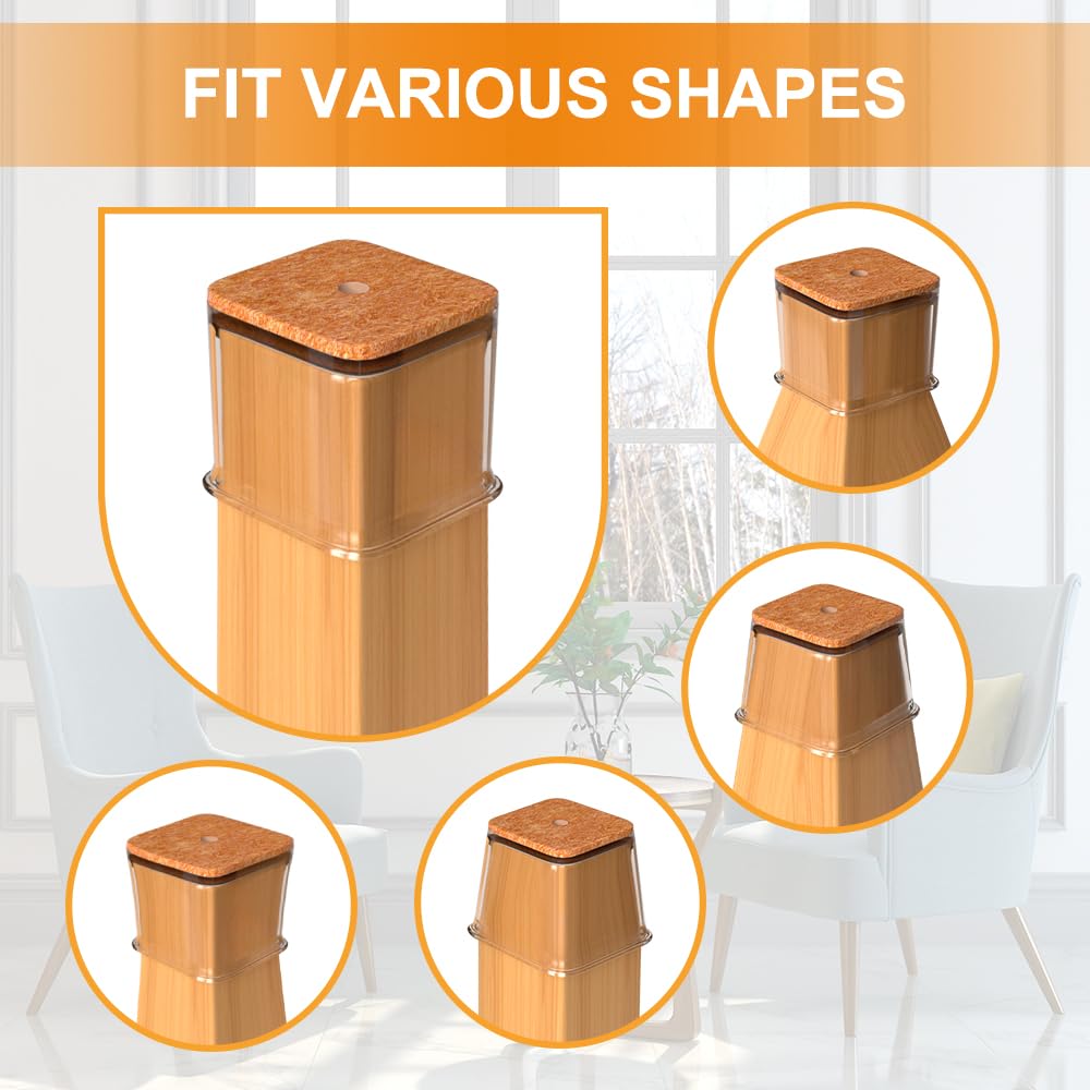 VIUME slip-on design for square chair legs makes installation quick.
