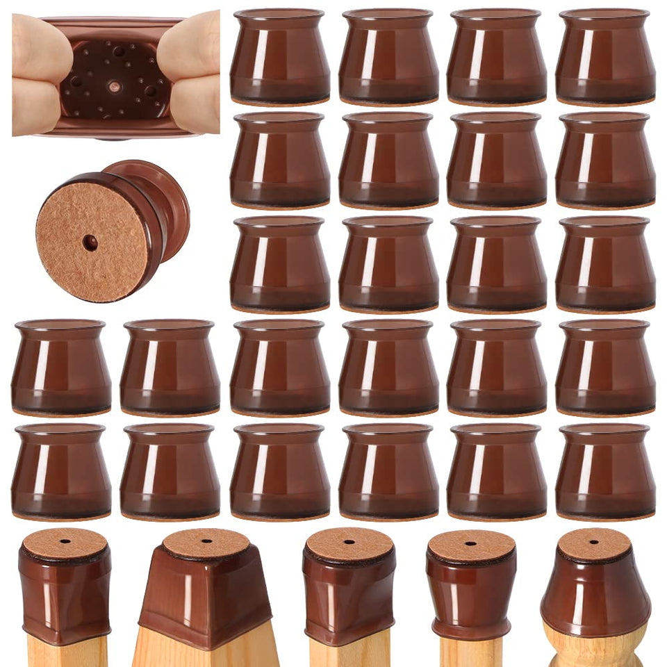 VIUME chair leg protectors with soft silicone caps for easy, tool-free installation.