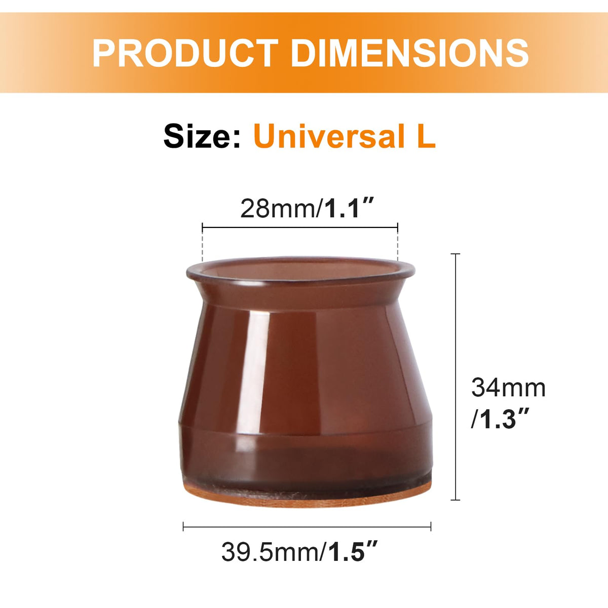 Easy slip-on installation with VIUME chair leg protectors.