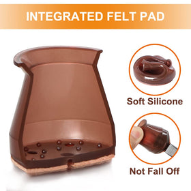 Soft silicone and felt cushion deliver quiet glides across wood or tile floors.