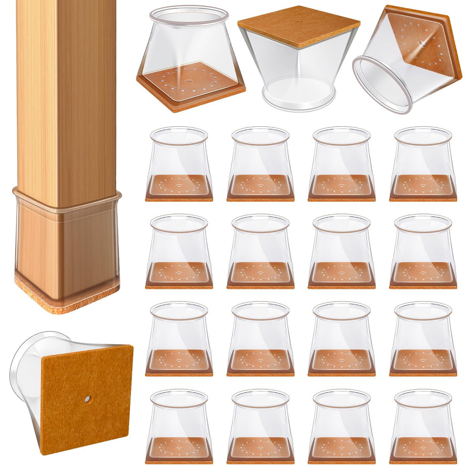 VIUME square silicone chair leg caps protect hardwood floors with a snug fit