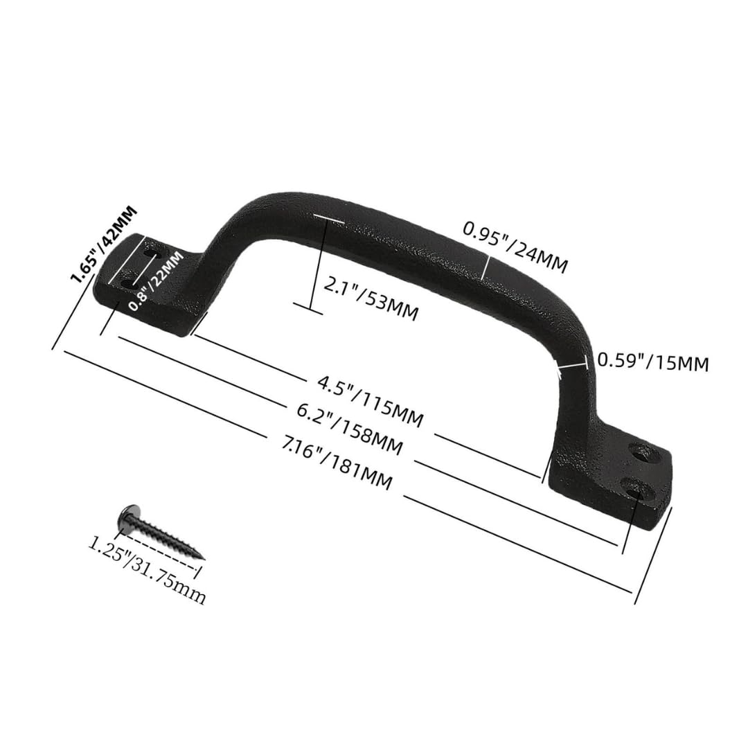 VivaLight 7-inch handle mounted on door shows clean look and secure install