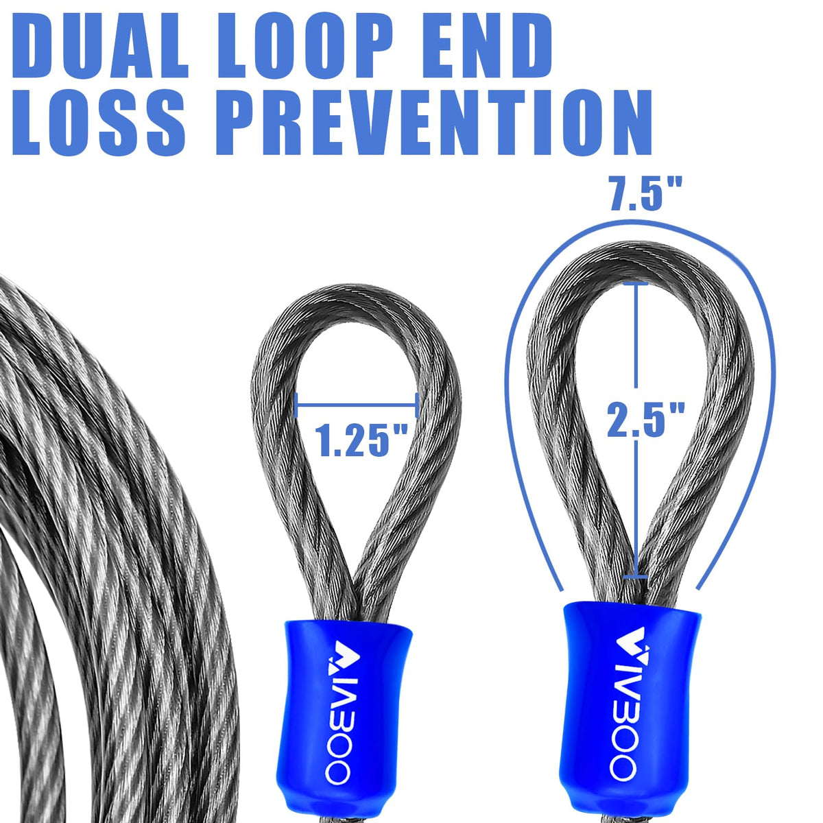 VIVBOO 4ft security cable suited for compact setups and quick locking.