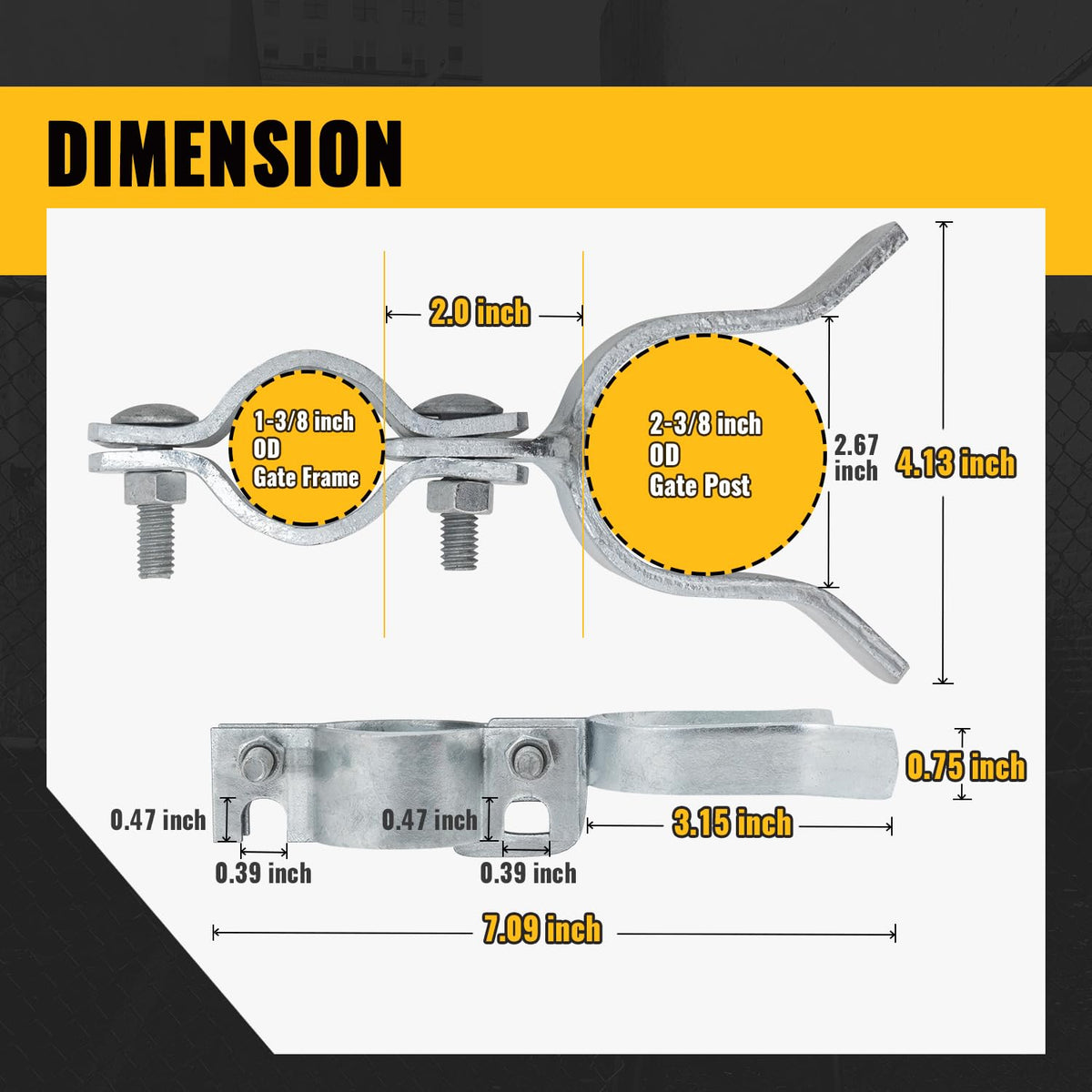 VIVIDA latch includes bolts and nuts for quick install