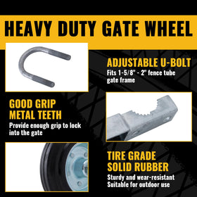 VIVIDA gate wheels support up to 500 pounds for heavy gates