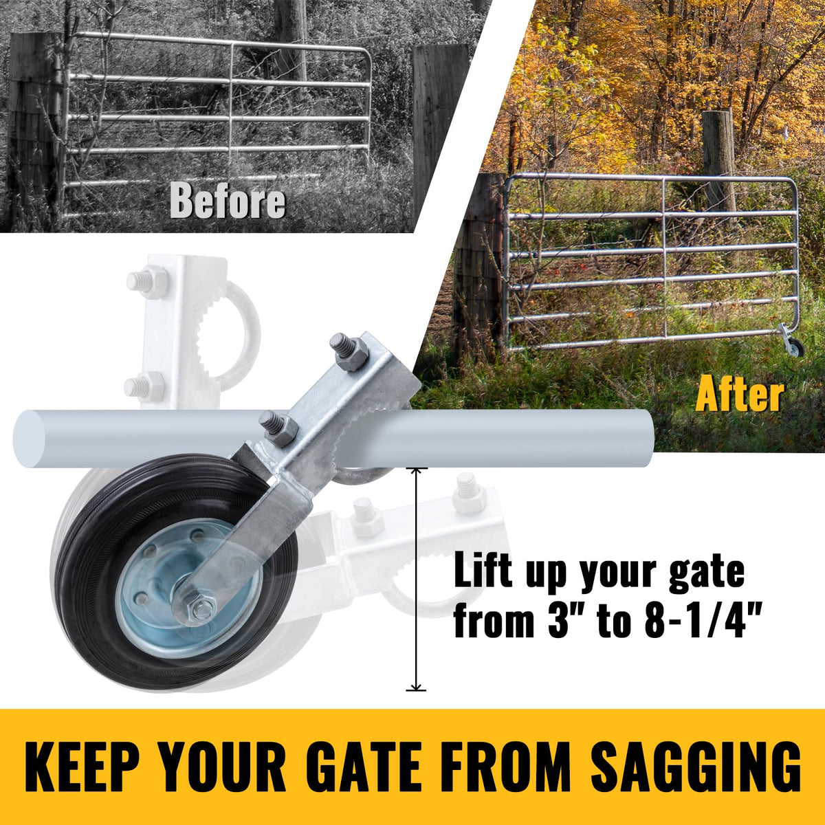 Quiet operation of VIVIDA 6-inch gate wheel in use